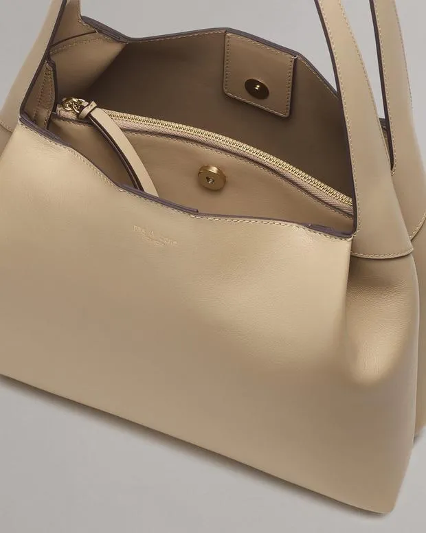 rag and bone Slade Calf Leather Tote Bag BlackCognacGreige Women Handbags