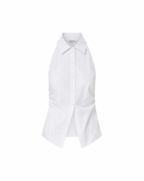 Regina Sleeveless ButtonDown Shirt White Women Veronica Beard Tops Regina Sleeveless ButtonDown Shirt White Women Veronica Beard Tops