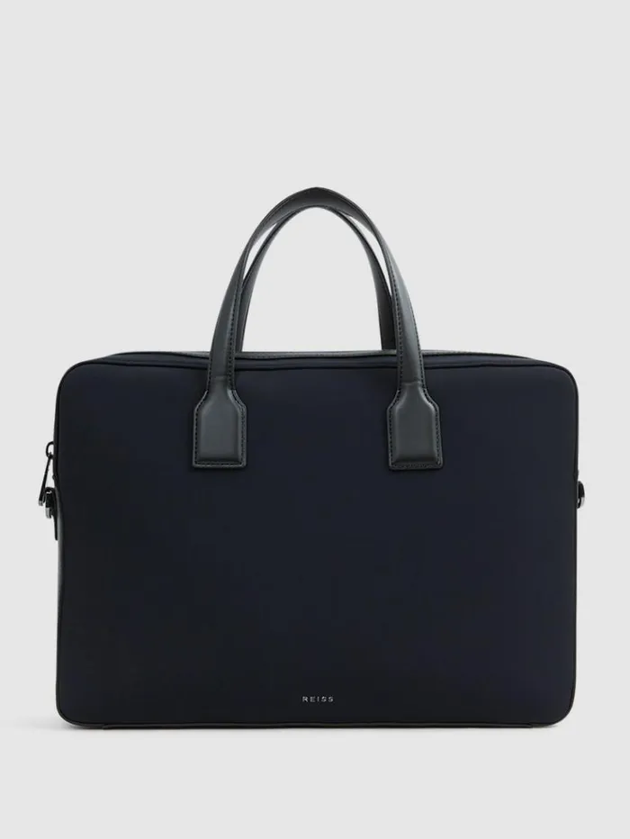 REISS Bags Men Neoprene Briefcase Dark Navy