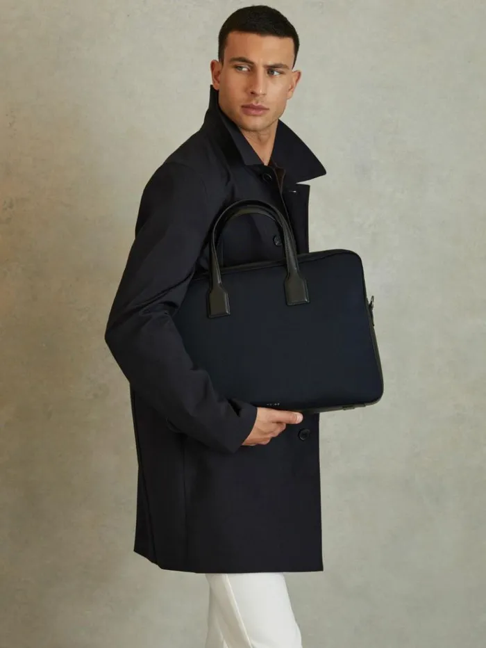 REISS Bags Men Neoprene Briefcase Dark Navy