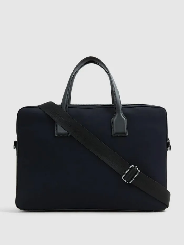 REISS Bags Men Neoprene Briefcase Dark Navy