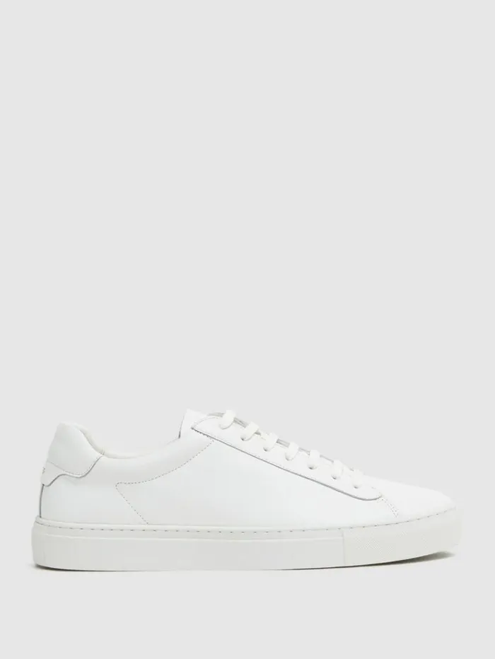 REISS Casual Shoes Men Leather Trainers White
