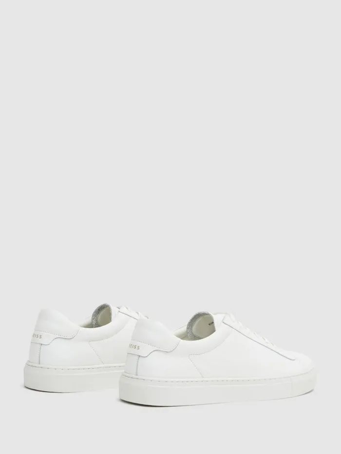 REISS Casual Shoes Men Leather Trainers White