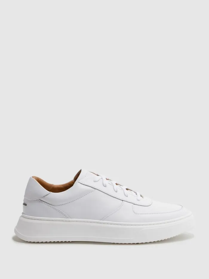 REISS Casual Shoes Men Unseen Marais Trainers Optic White