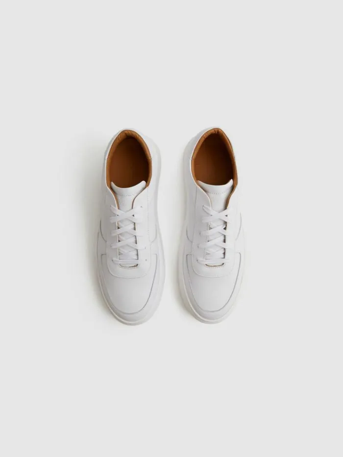 REISS Casual Shoes Men Unseen Marais Trainers Optic White