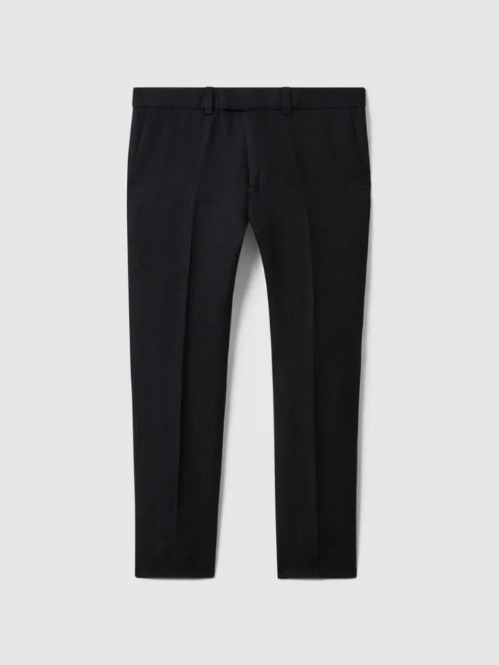 REISS CoOrds Children Slim Fit Linen Adjustable Trousers Navy