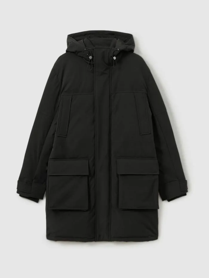 REISS Coats and Jackets Men Hooded Shell Down Coat Black