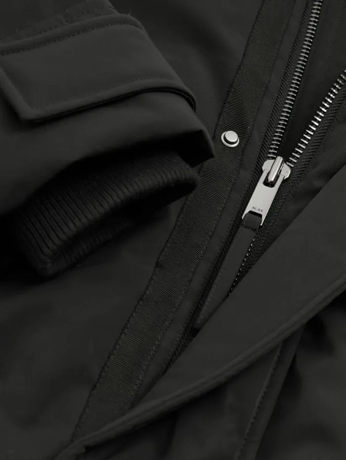 REISS Coats and Jackets Men Hooded Shell Down Coat Black