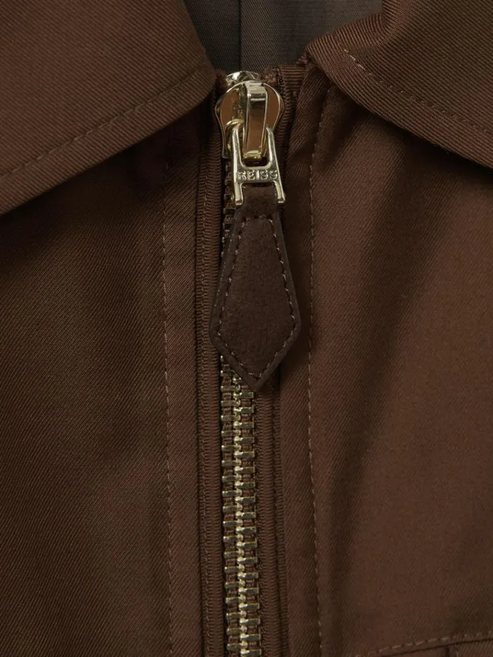 REISS Coats and Jackets Men Nylon ZipFront Jacket Tobacco Brown