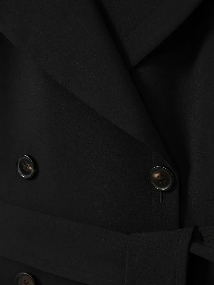 REISS Coats and Jackets Women Florere Double Breasted Belted Trench Coat Black