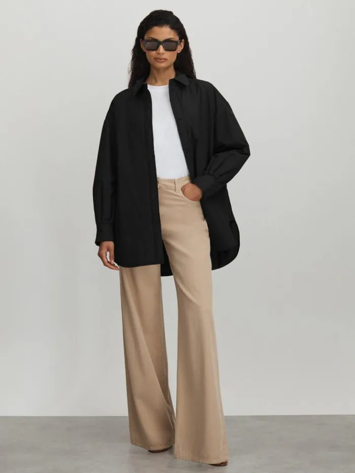 REISS Coats and Jackets Women Scandinavian Edition Padded Shirt Jacket Black