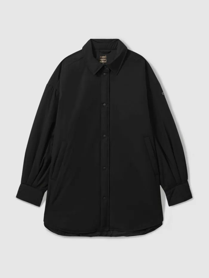 REISS Coats and Jackets Women Scandinavian Edition Padded Shirt Jacket Black