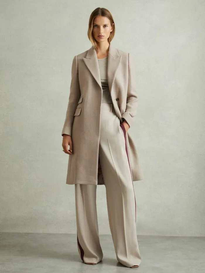 REISS Coats and Jackets Women WoolBlend Coat Stone