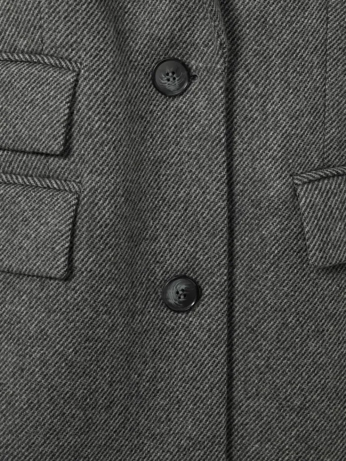 REISS Coats and Jackets Women Woolblend Serge Longline Coat Grey