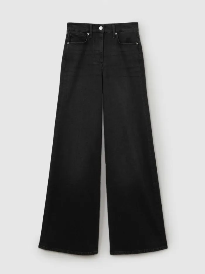 REISS Denim Women Palazzo Jeans Black