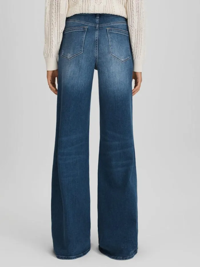 REISS Denim Women Palazzo Jeans Mid Blue