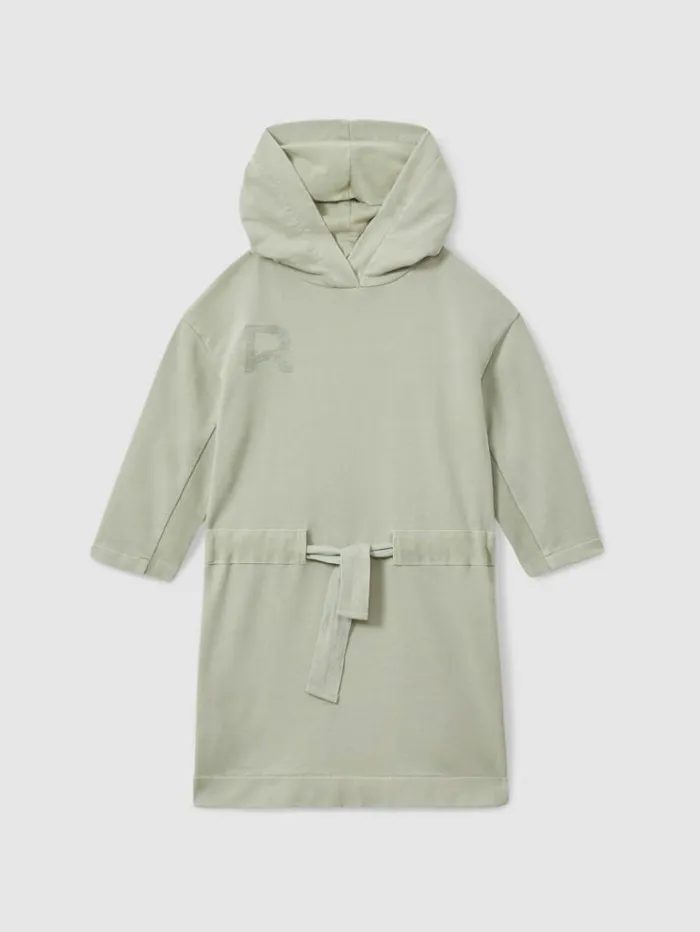 REISS Dresses Children Cotton Hooded Logo Dress Sage