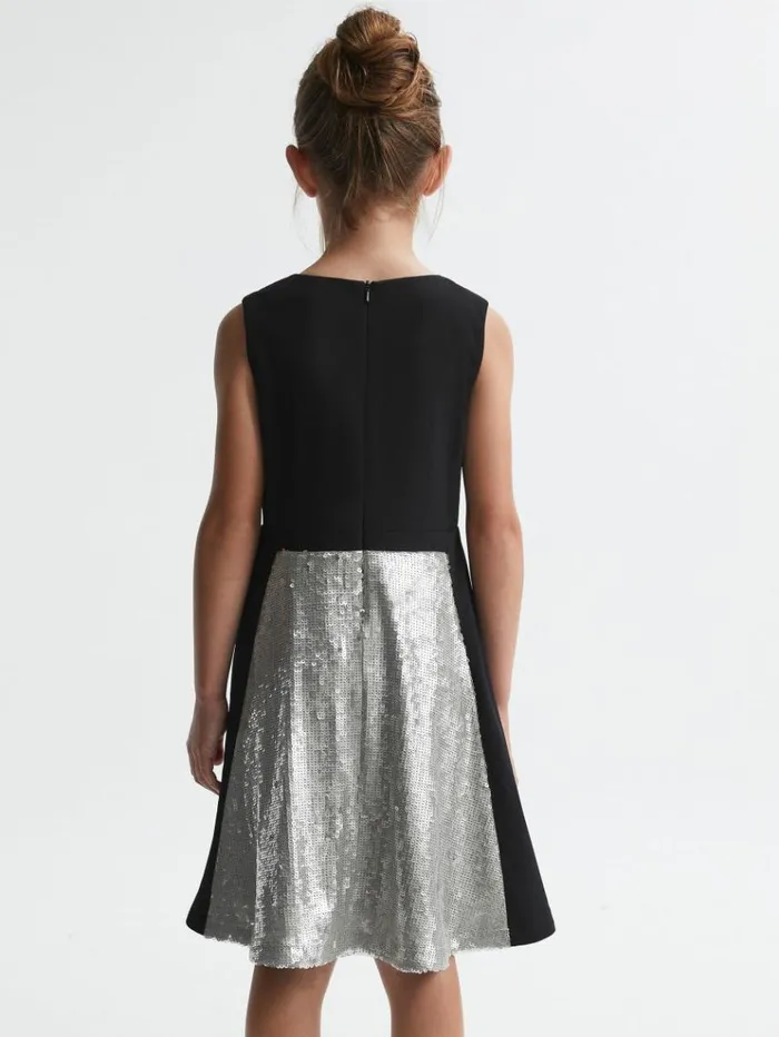 REISS Dresses Children Relaxed Fit Sequin Dress Black