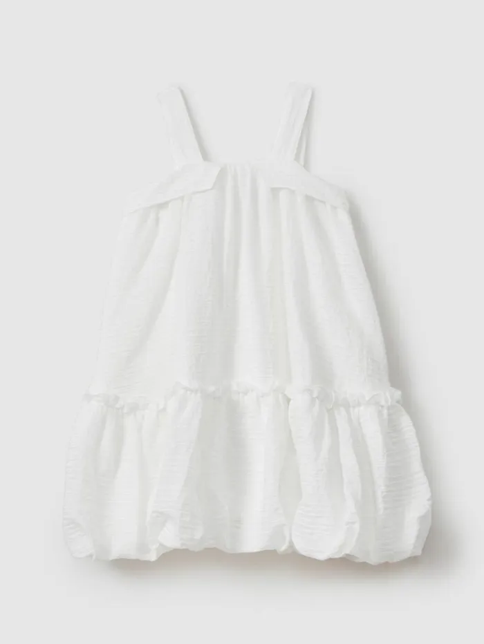 REISS Dresses Children Seersucker Bubble Hem Dress Ivory