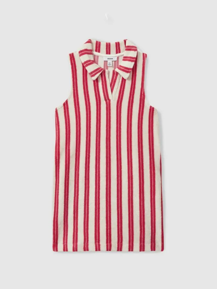 REISS Dresses Children Towelling Open Collar Dress Pink