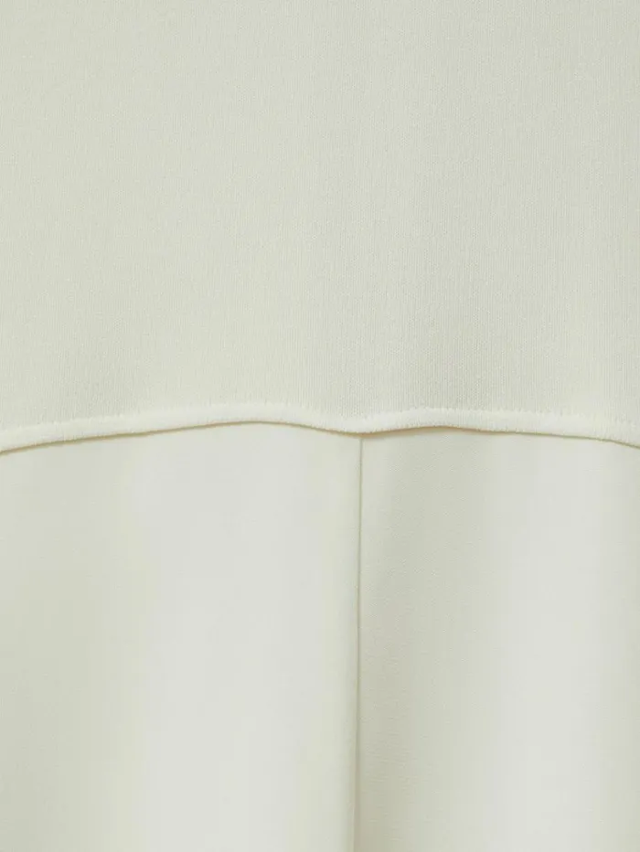 REISS Dresses Women Hybrid Knit Tie Back Midi Dress Ivory