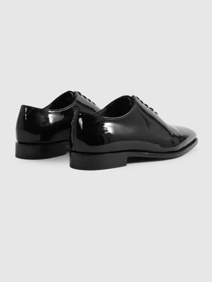 REISS Formal Shoes Men Patent Leather LaceUp Shoes Black