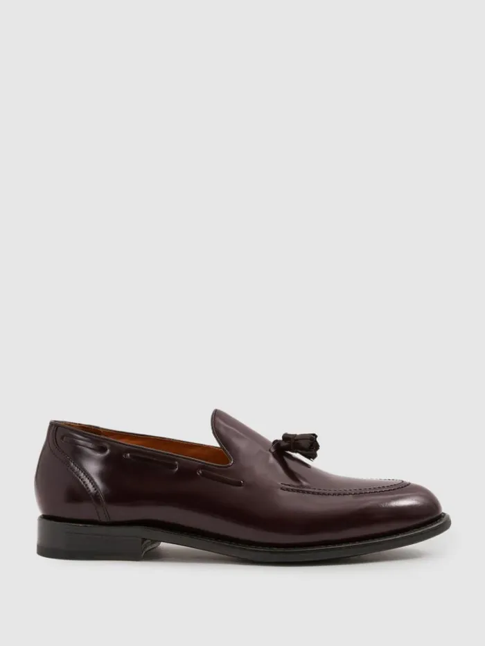 REISS Formal Shoes Men Tasselled Suede Loafers Oxblood