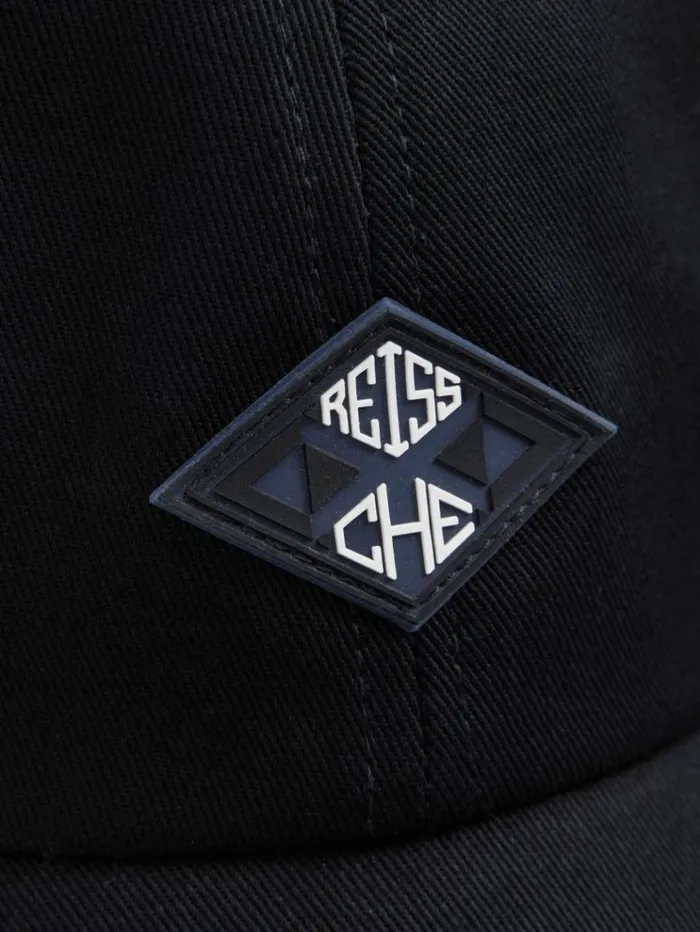 REISS Hats Gloves and Scarves Men Ch Rubberised Badge Baseball Cap Navy