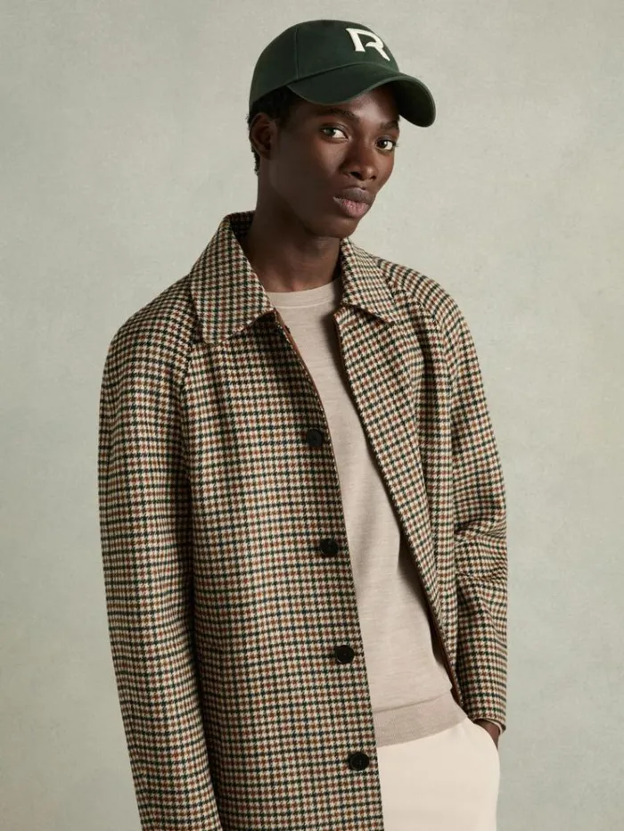 REISS Hats Gloves and Scarves Men Twill LogoEmbroidered Cap Greenivory