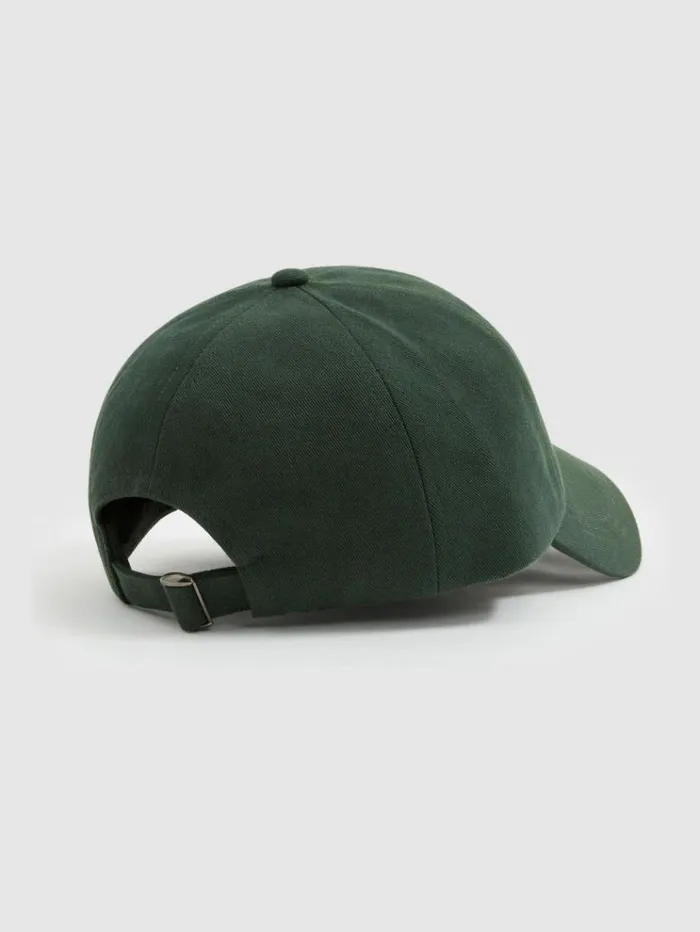 REISS Hats Gloves and Scarves Men Twill LogoEmbroidered Cap Greenivory