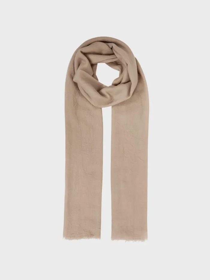 REISS Hats Gloves and Scarves Women WoolCashmere Lightweight Scarf Biscuit