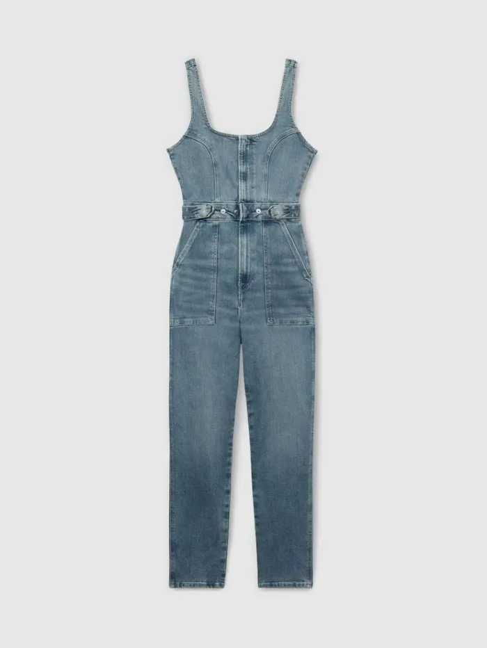REISS Jumpsuits and Rompers Women Good American Denim Jumpsuit Mid Blue