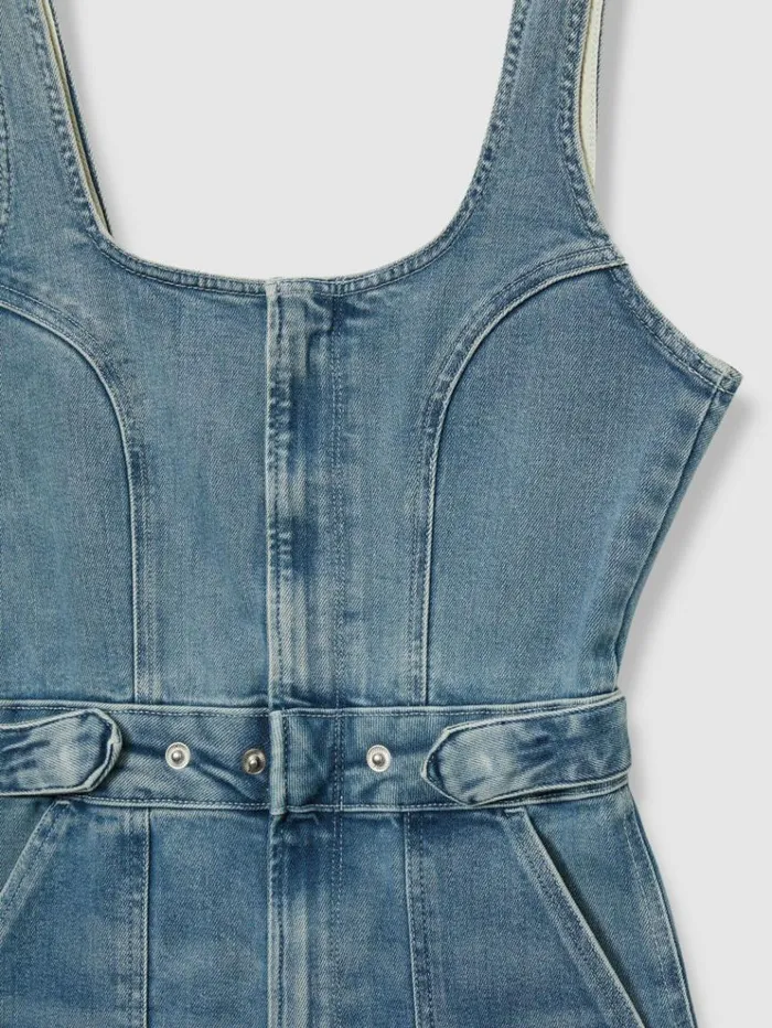 REISS Jumpsuits and Rompers Women Good American Denim Jumpsuit Mid Blue