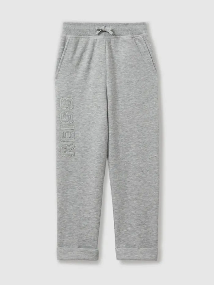 REISS Pants Children Applique Logo Sweat Joggers Grey