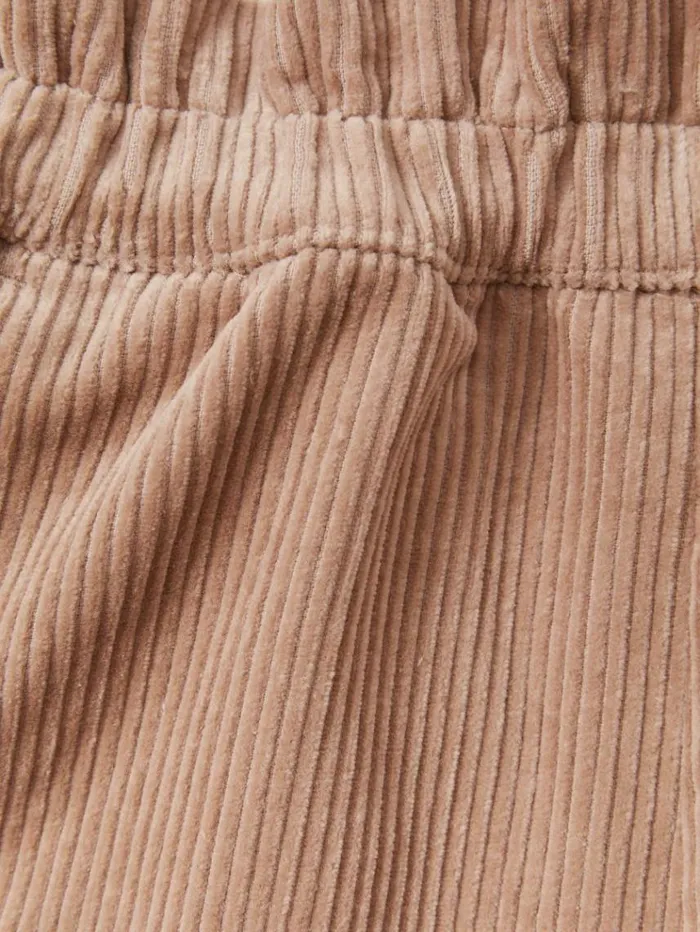 REISS Pants Children Corduroy Paper Bag Trousers Camel