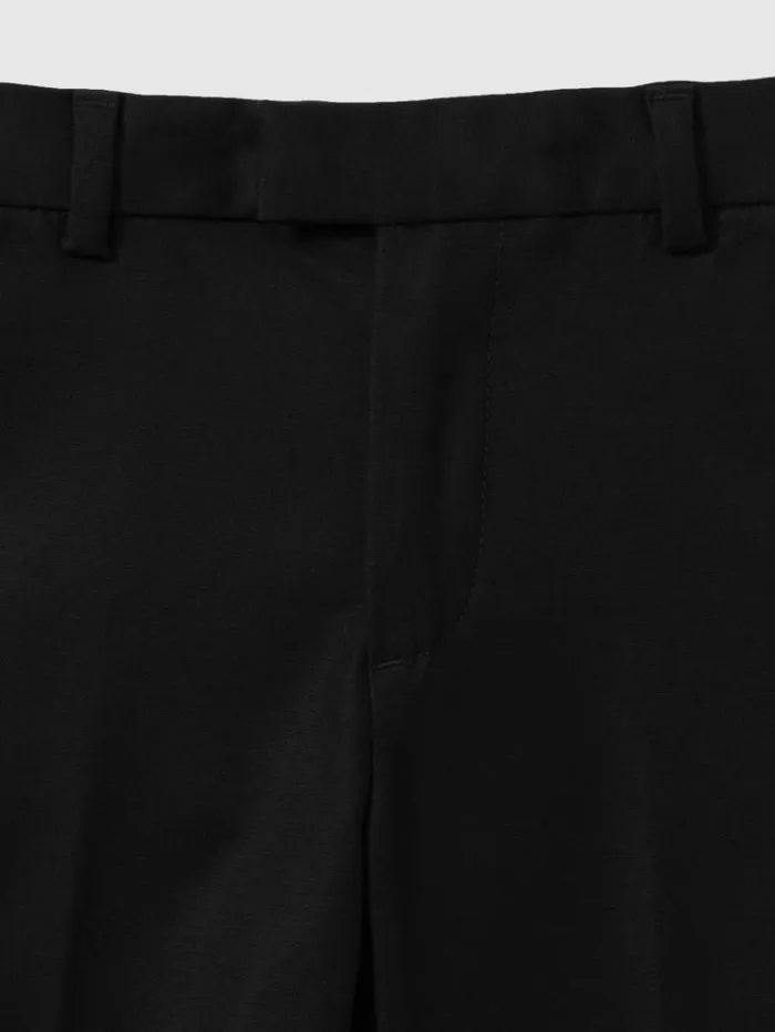 REISS Pants Children Slim Fit Adjustable Waist Chinos Black