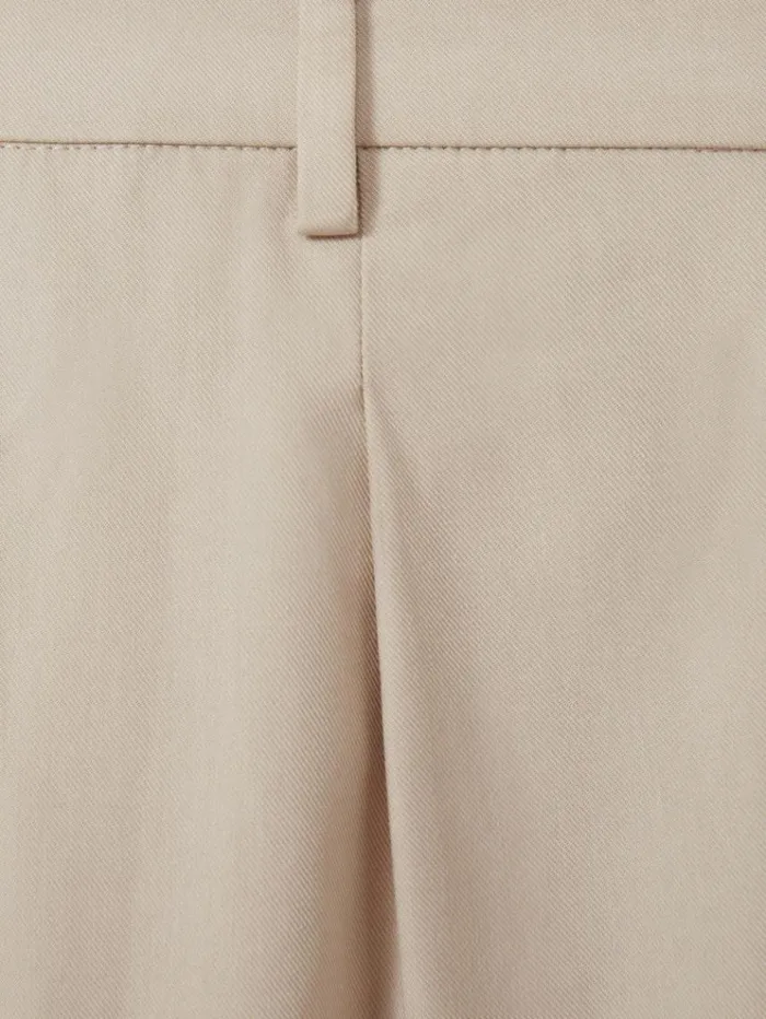 REISS Pants Men Paige CottonLyocell Straight Leg Trousers Light Khaki