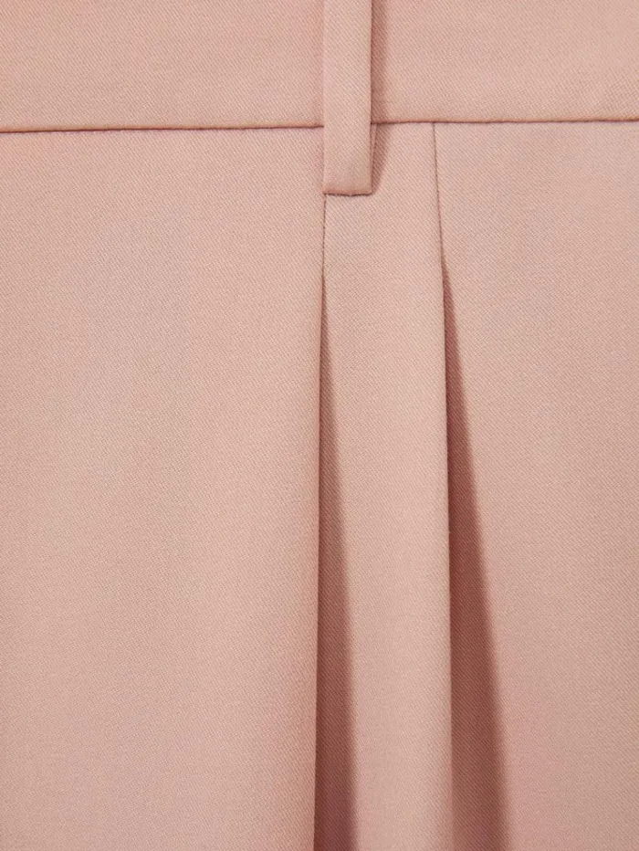 REISS Pants Women Double Pleat Wide Leg Trousers Pink