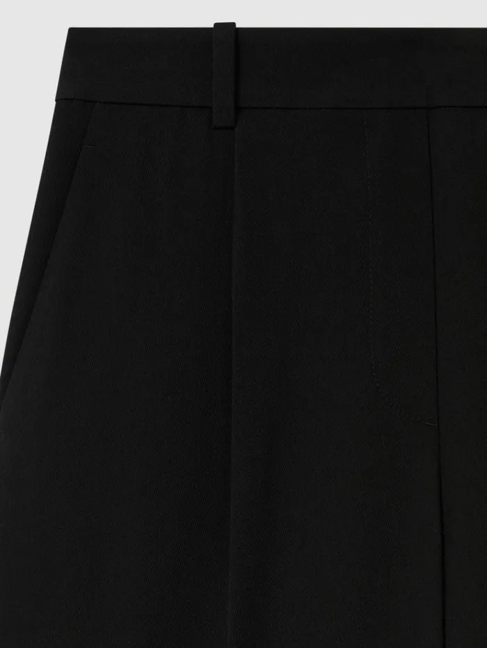 REISS Pants Women HalfElasticated Wide Leg Trousers Black
