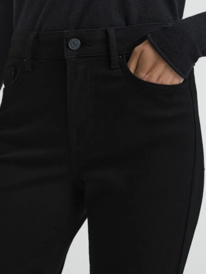 REISS Pants Women Mid Rise Skinny Jeans Black