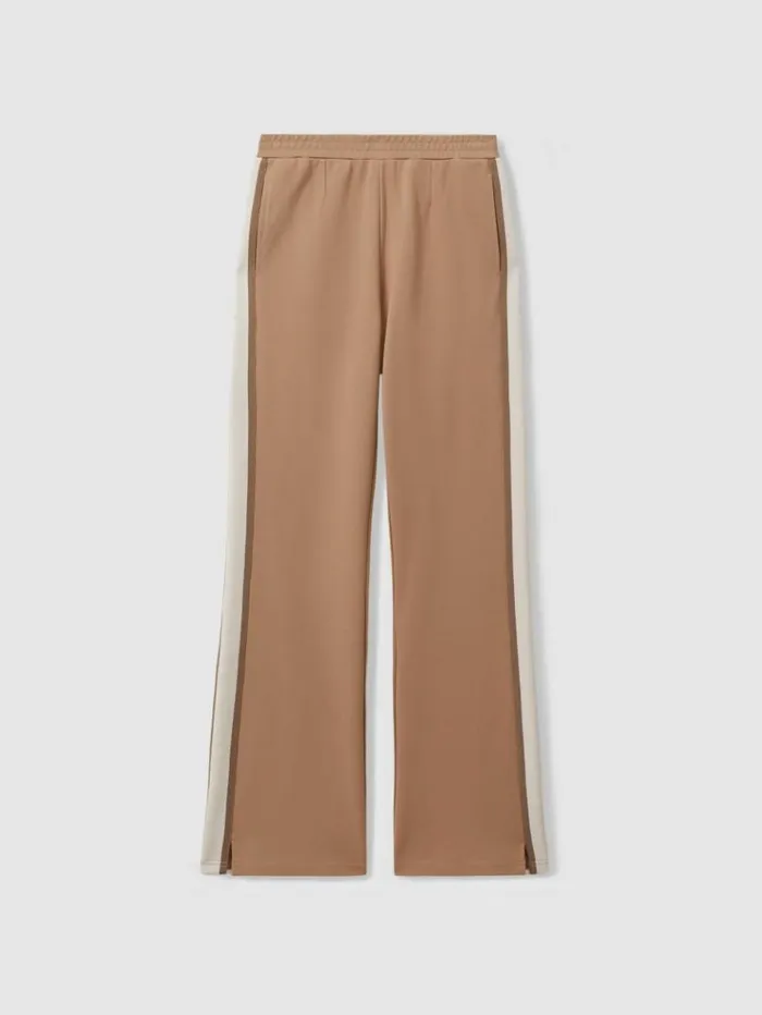 REISS Pants Women The Upside Contrast Stripe Elasticated Joggers Clay