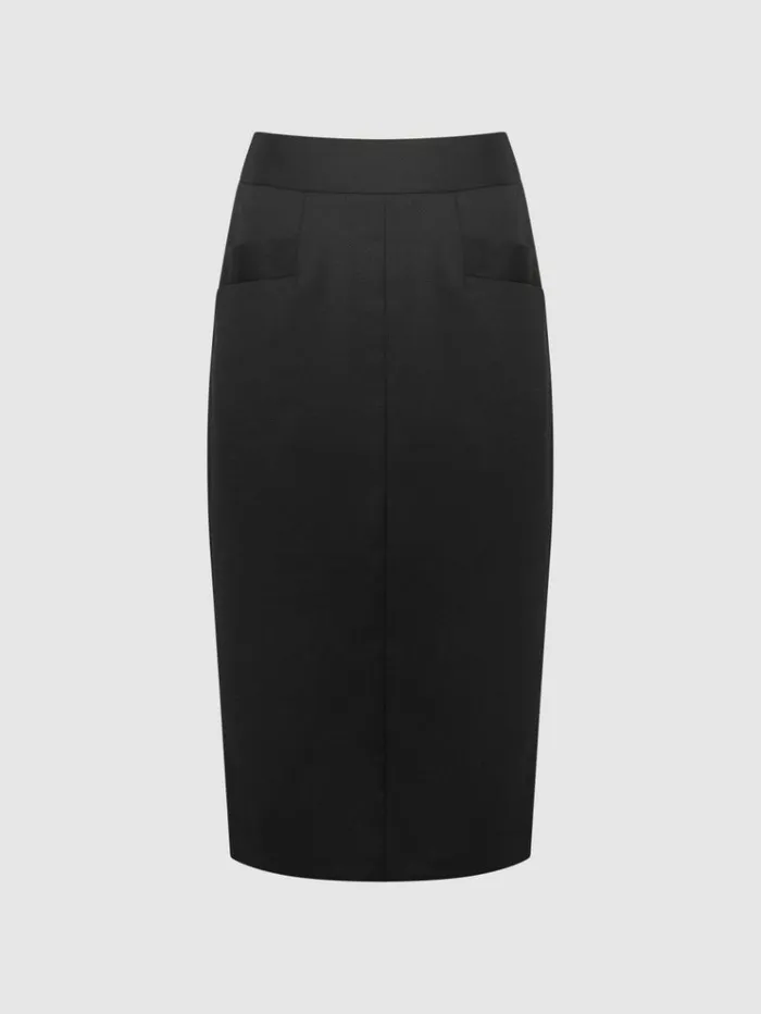 REISS Petite Women Tailored Pencil Skirt Black
