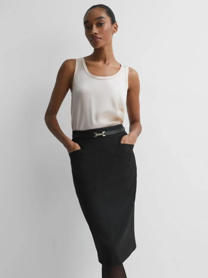 REISS Petite Women Tailored Pencil Skirt Black