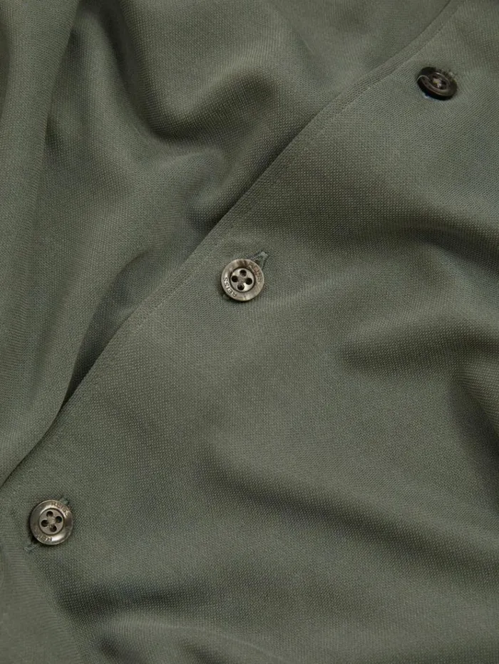 REISS Shirts Men Modal Blend Cutaway Collar Shirt Green Smoke