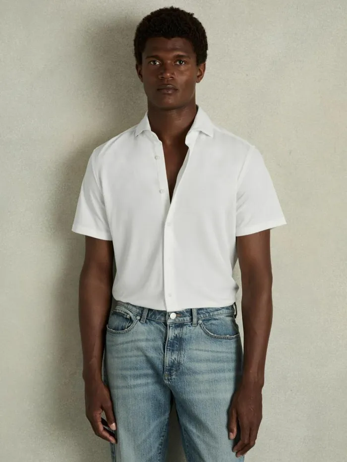 REISS Shirts Men ModalBlend Shirt White