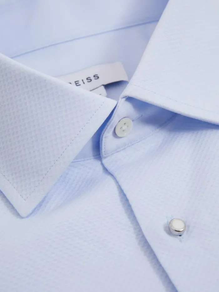 REISS Shirts Men Slim Fit Cotton Marcella Tuxedo Shirt Soft Blue REISS Shirts Men Slim Fit Cotton Marcella Tuxedo Shirt Soft Blue