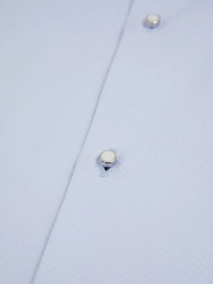 REISS Shirts Men Slim Fit Cotton Marcella Tuxedo Shirt Soft Blue REISS Shirts Men Slim Fit Cotton Marcella Tuxedo Shirt Soft Blue