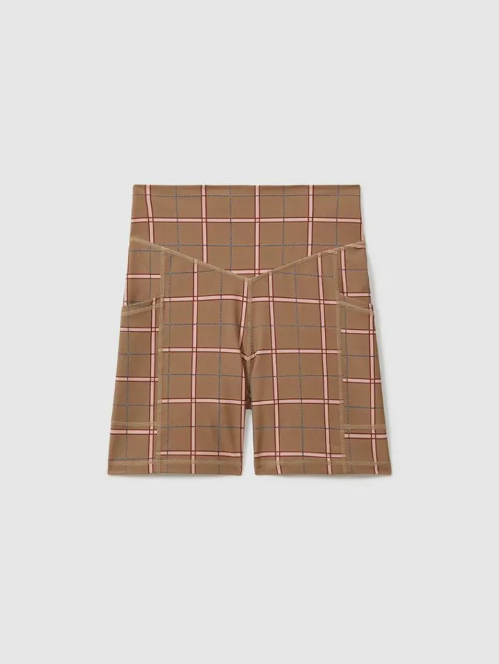 REISS Shorts Women The Upside Check Spin Shorts Brown Check