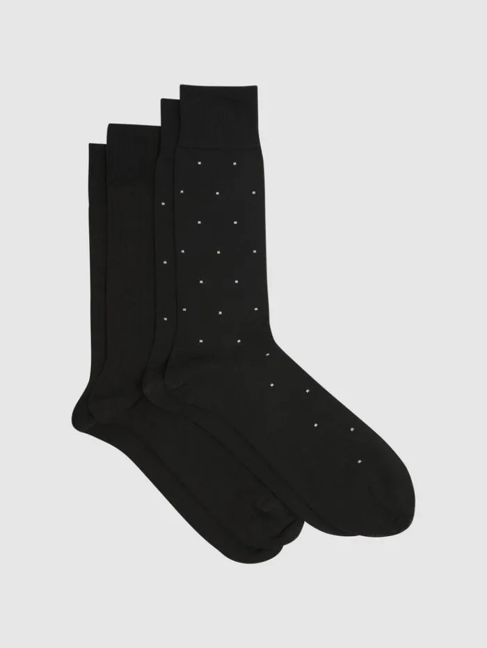 REISS Socks and Underwear Men 2 Pack Of Socks Black