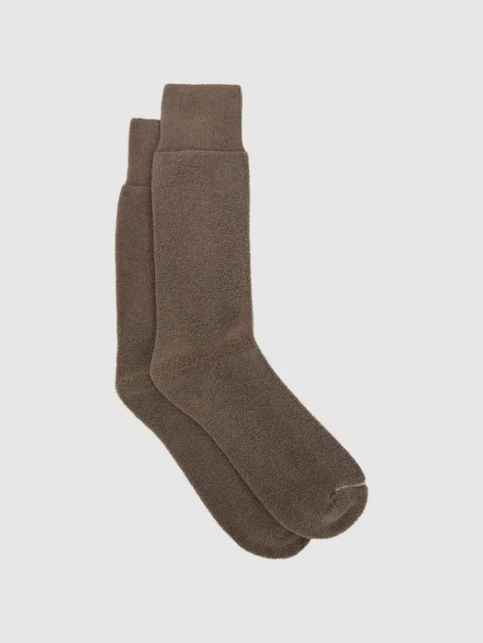 REISS Socks and Underwear Men Cotton Blend Terry Towelling Socks Taupe Melange REISS Socks and Underwear Men Cotton Blend Terry Towelling Socks Taupe Melange